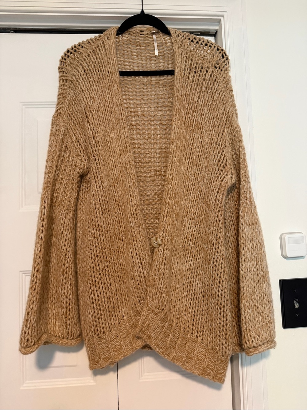 Cozy Chunky Knit Open-Front Cardigan Sweater - Camel